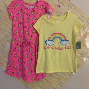 Little girl 5/6 dress, T shirt included. New